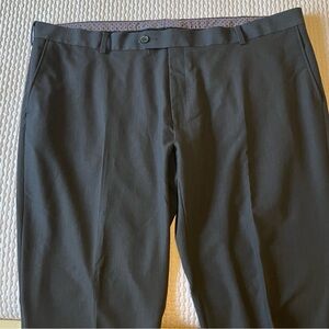 Bellissimo dress suit pants, dark grey black, flat front, size 44